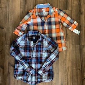 Bundle of 2 boys size 7 button downs, one NWT one worn once for family photos.